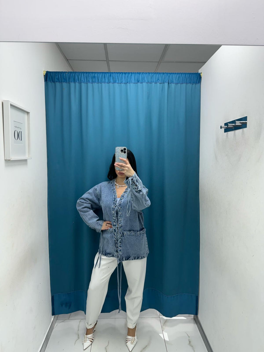 Giacca in denim con lacci 611