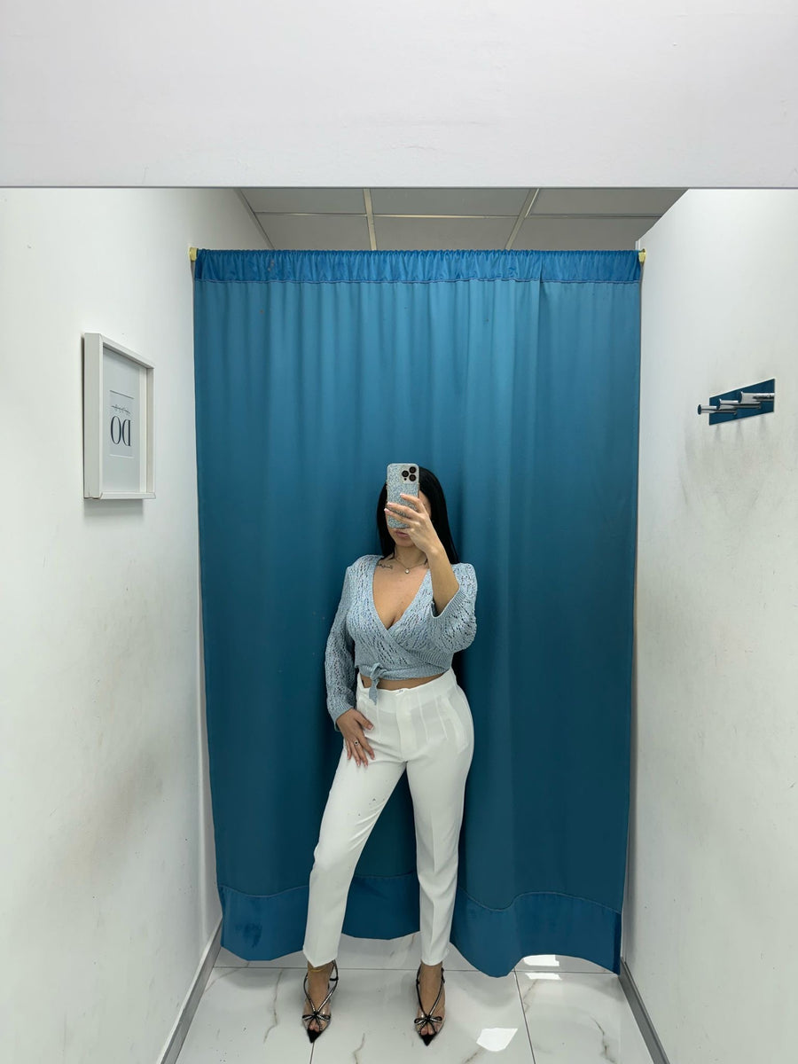 Pantalone slim fit bianco 8870