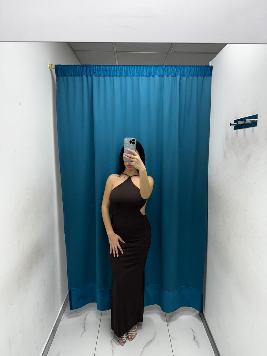 Vestito lungo con scollo sul retro 13659