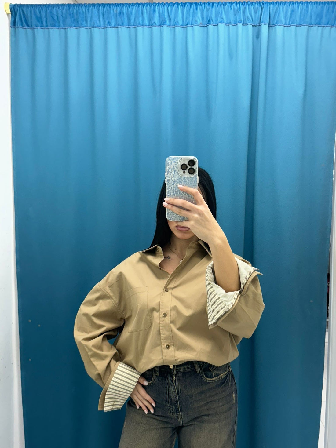 Giacca oversize beige Lumina 24091