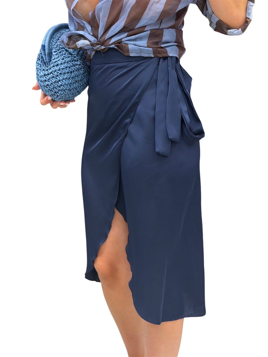 Gonna pareo in raso midi - 5108