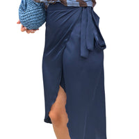 Gonna pareo in raso midi - 5108