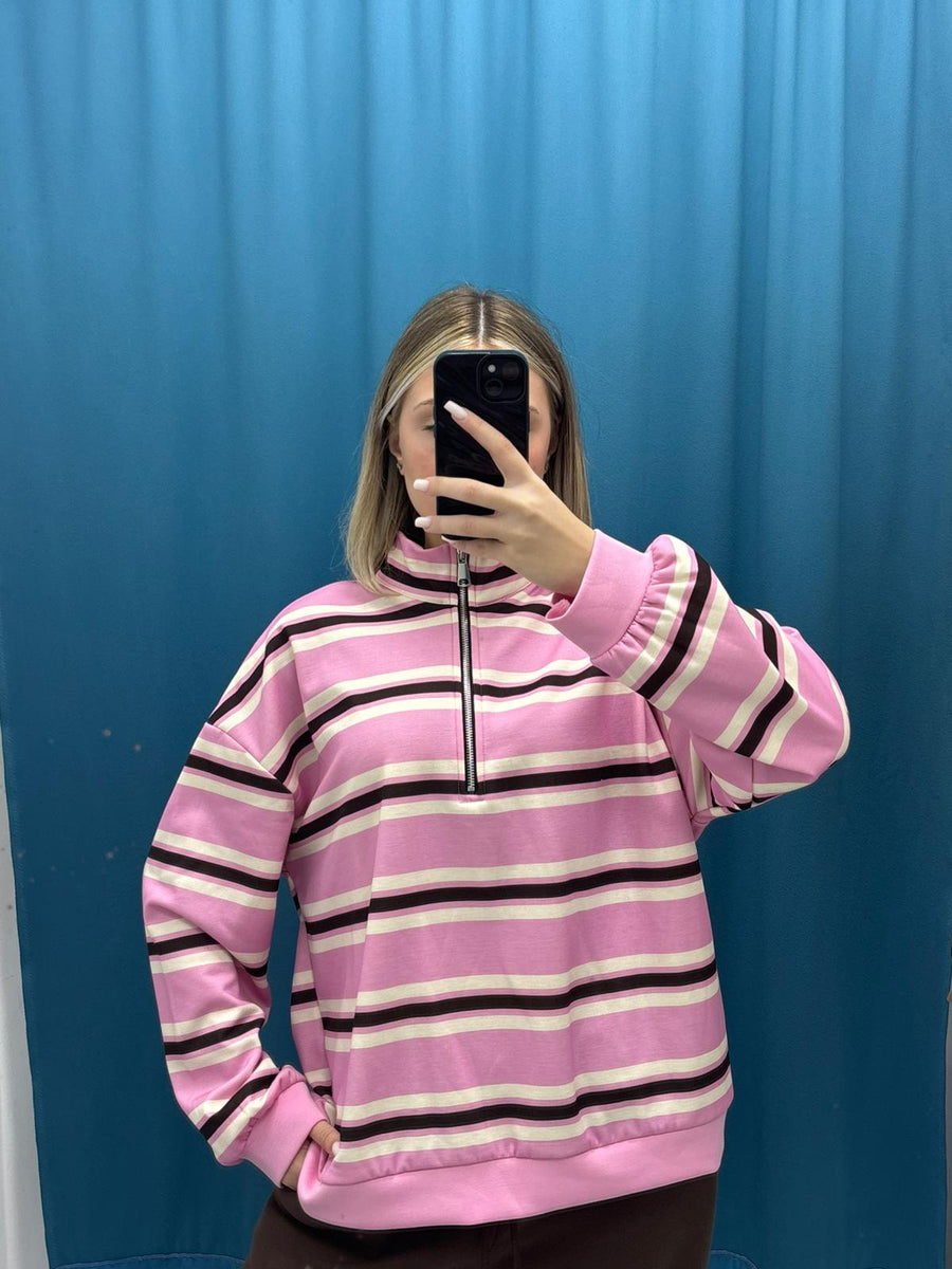 Striped Breeze Zip Knit - 6086