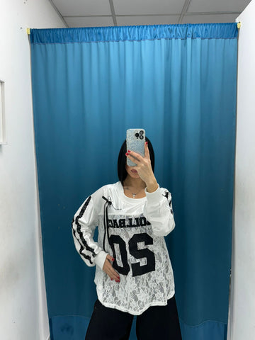 Maglia a maniche lunghe con ricami 9331