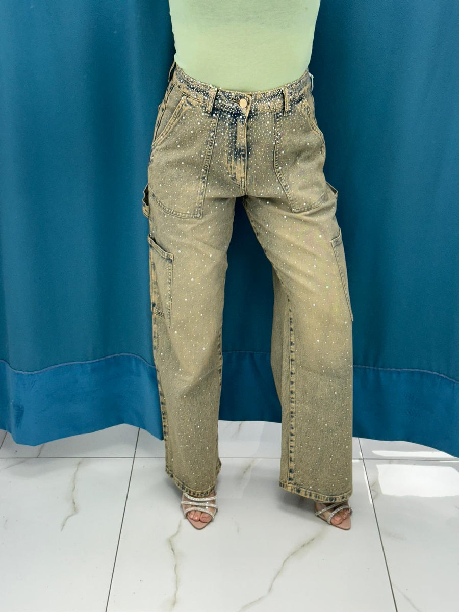 Jeans con tasche sabbiato 3327