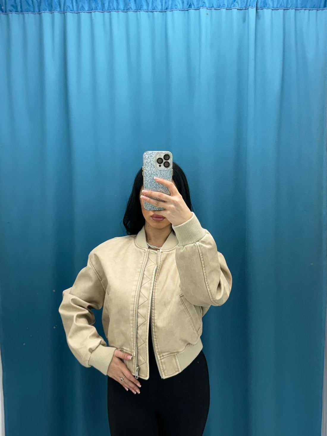 Giacca ecopelle beige 248505