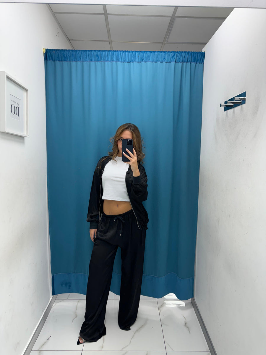 Felpa con zip satin 24015