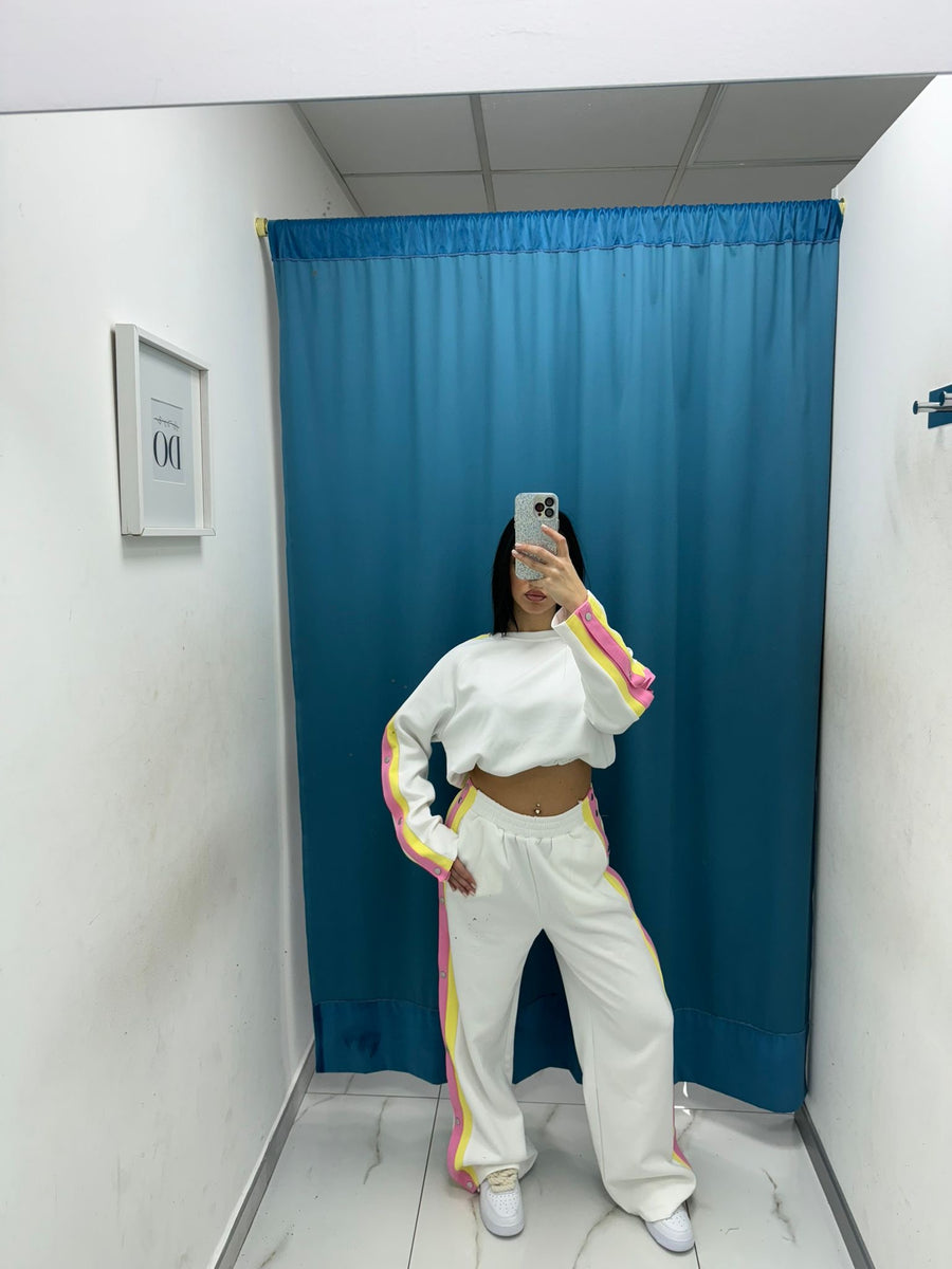 Coordinato felpa e pantalone con spacco 19051