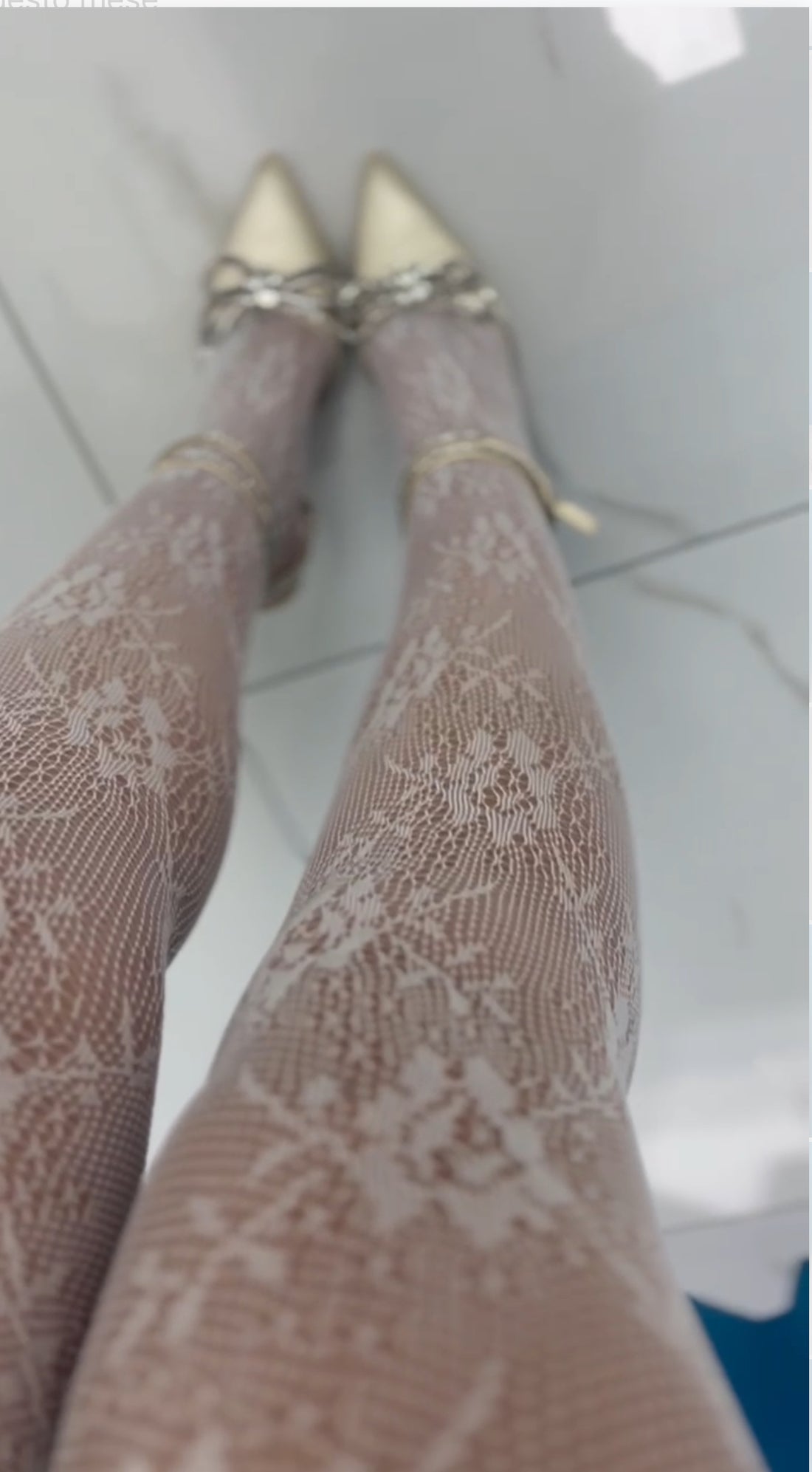 Collant in pizzo bianche