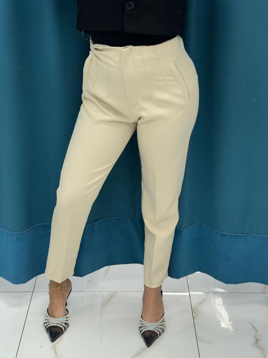 Pantalone slim fit beige 8870