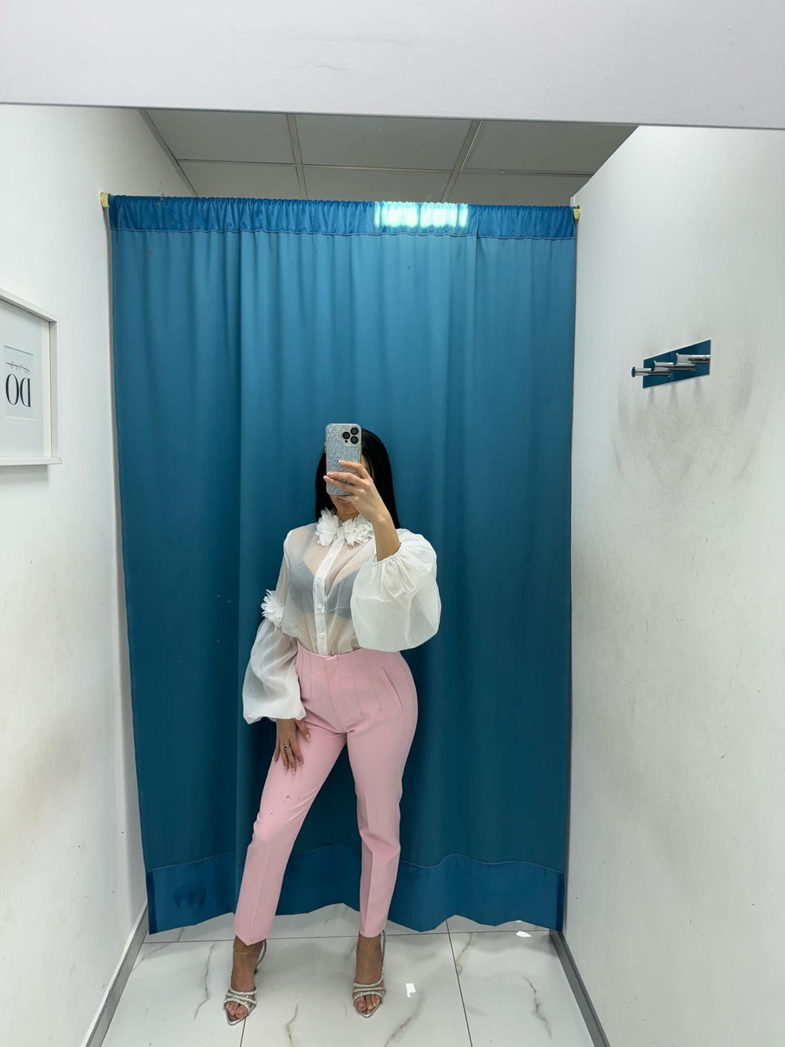 Pantalone slim fit rosa 8870