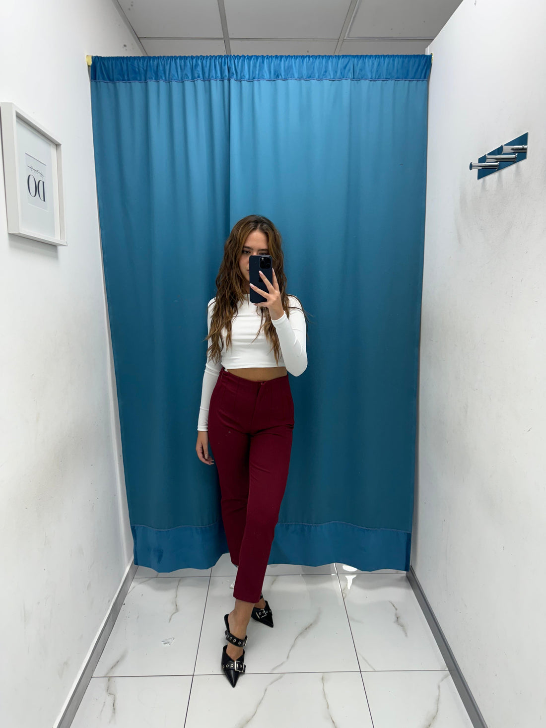 Pantalone slim fit bordeaux 8870