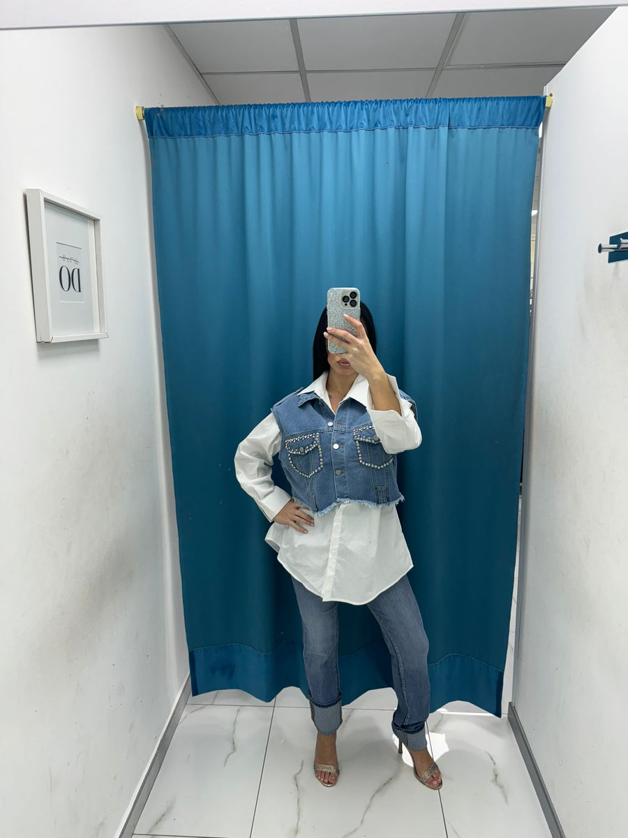 Camicia con gilet in denim 0648