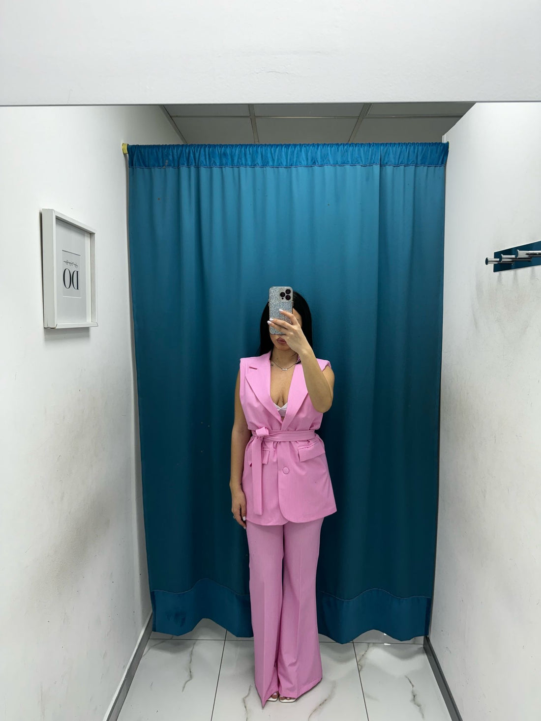 Tailleur gilet e pantalone rosa 6313