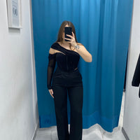 Tailleur giacca e pantalone nero 85613