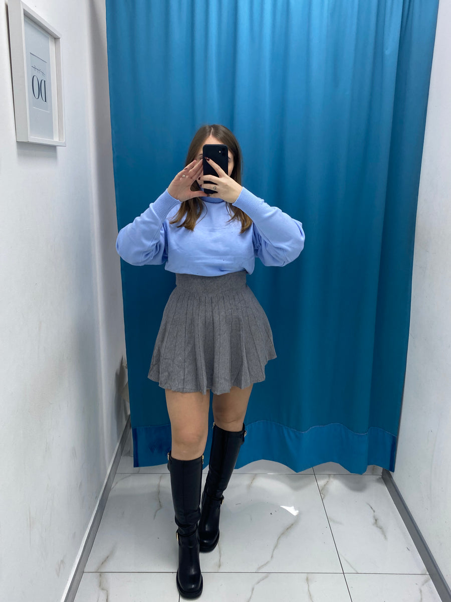 Gonna plissettata in lana 8040