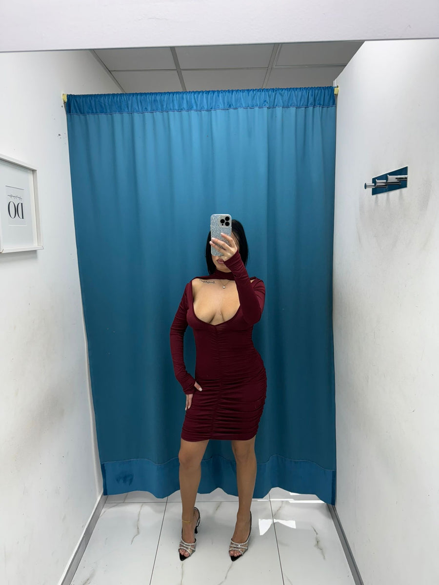 Vestito midi con scollo 1512