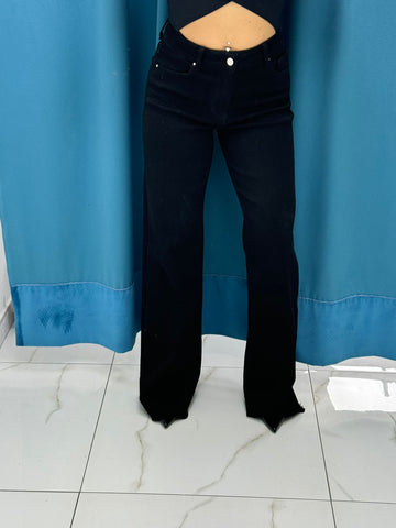 Jeans wide leg nero 3512