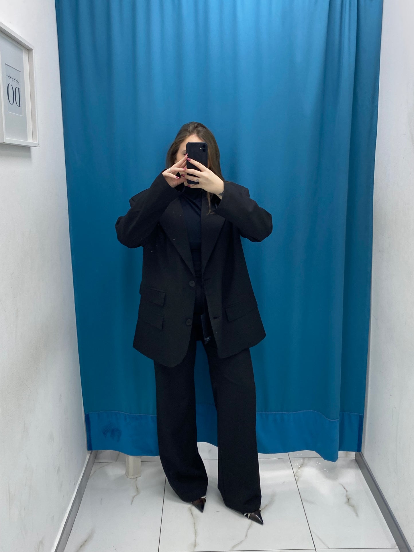 Pantalone vita alta full length nero