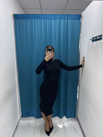 Noir Wool Dress - 55742-1