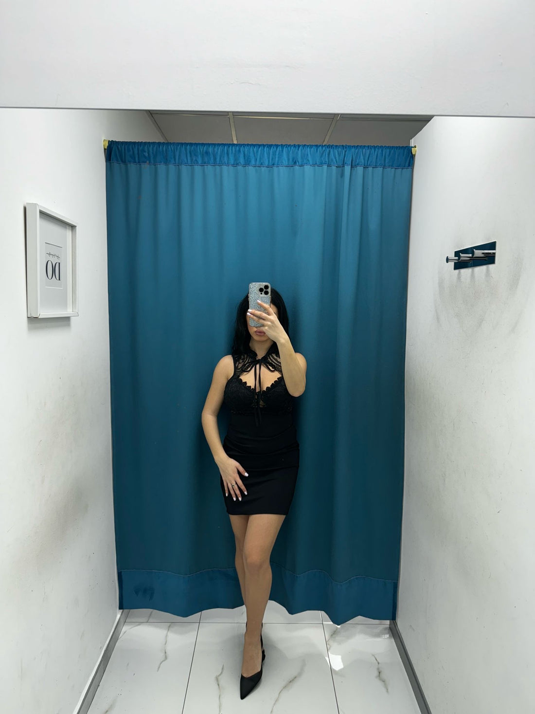 Vestito corto con pizzo 5930