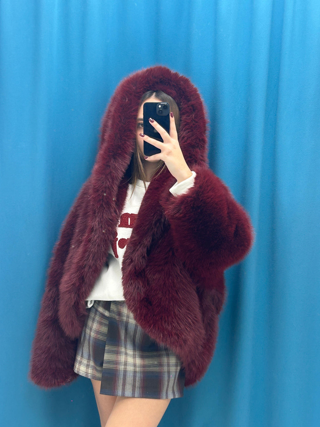 Gonna scozzese con bordeaux 36441