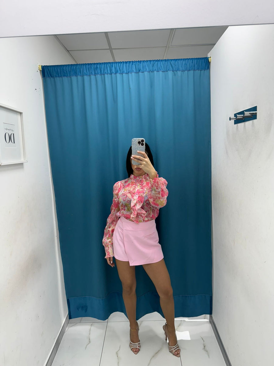 Gonna a pantaloncino rosa 246011