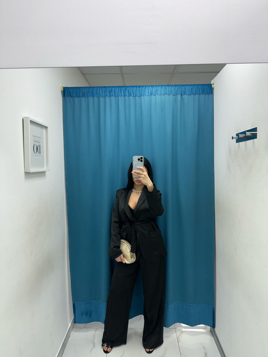 Tailleur satin nero 30906