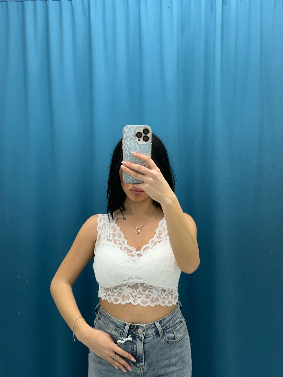 Top bianco in pizzo 98002