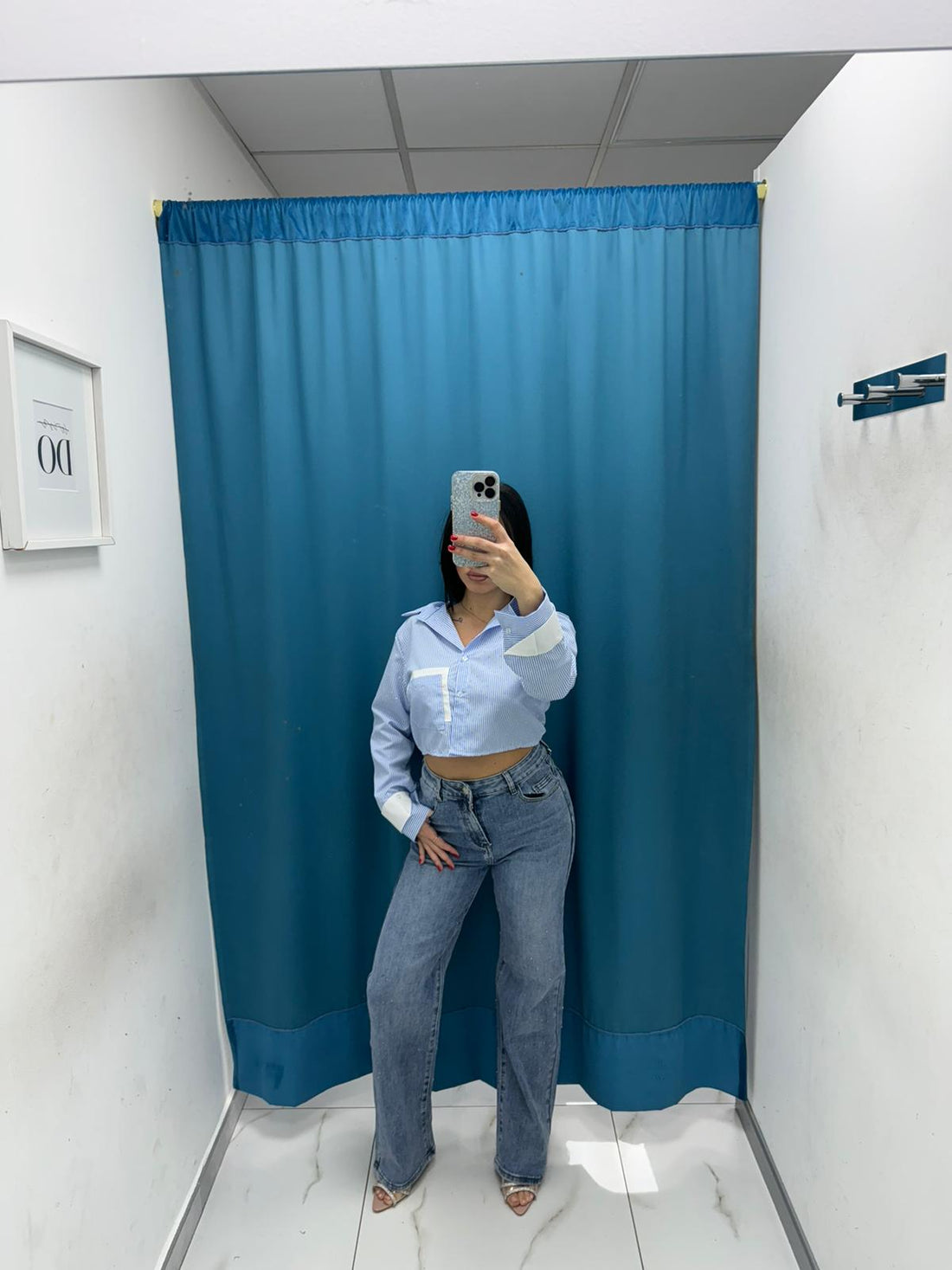 Jeans dritti con brillantini 3098