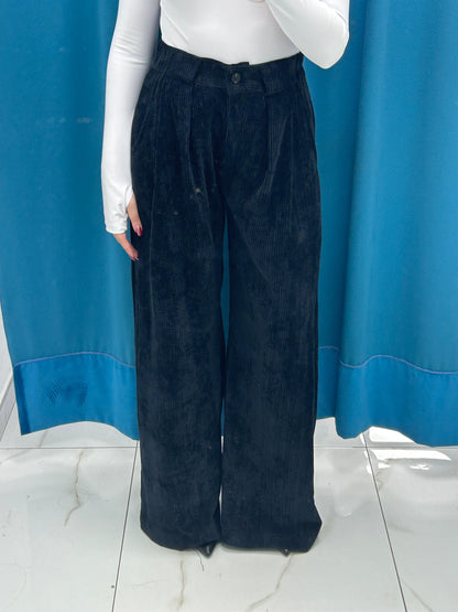 Pantalone a costine wide leg