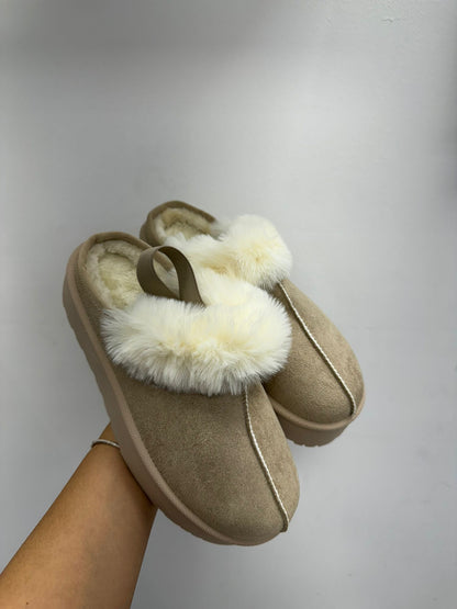 Stivali imbottiti Slingback beige