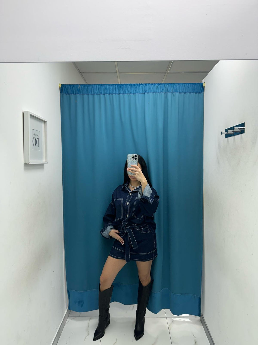 Coordinato camicia e gonna denim