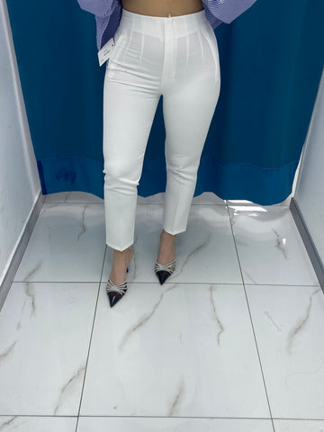 Pantalone slim fit bianco 8870