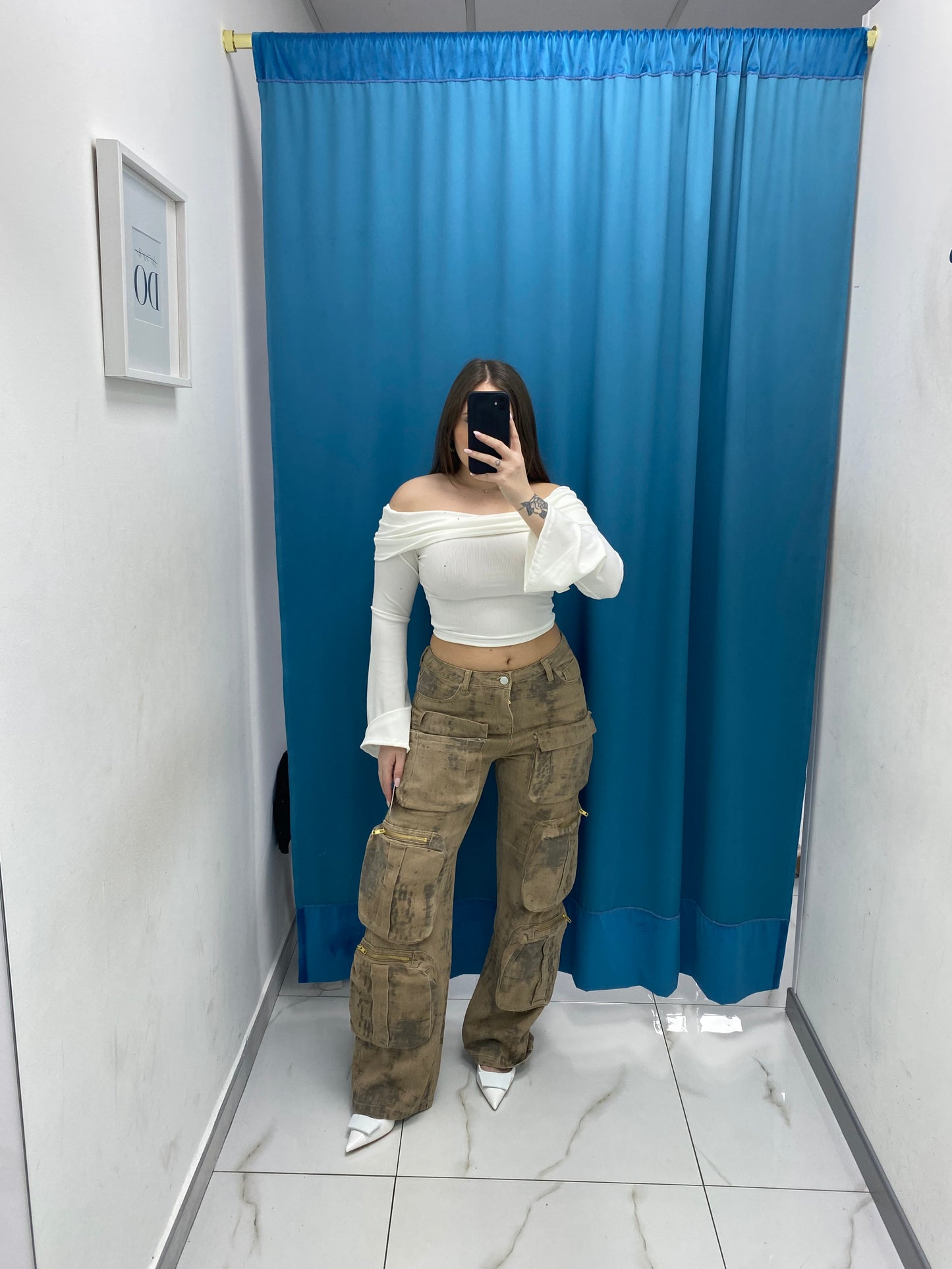 Jeans cargo shade beige 12020