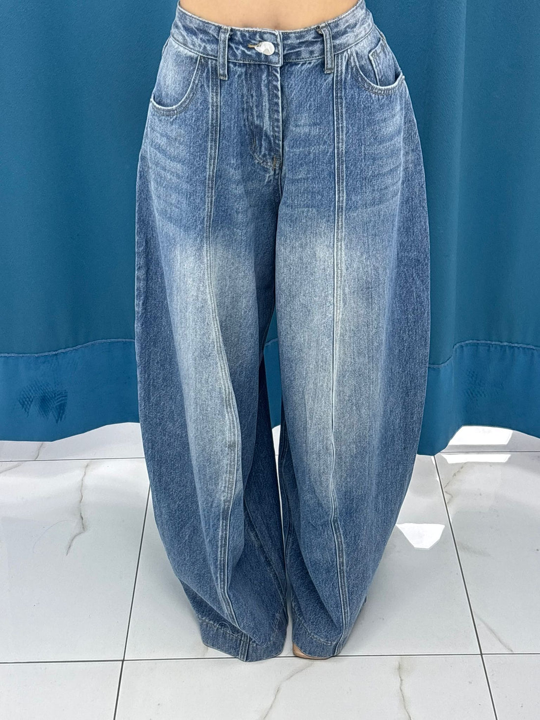 Jeans"Vertical Line Straight”-F8009