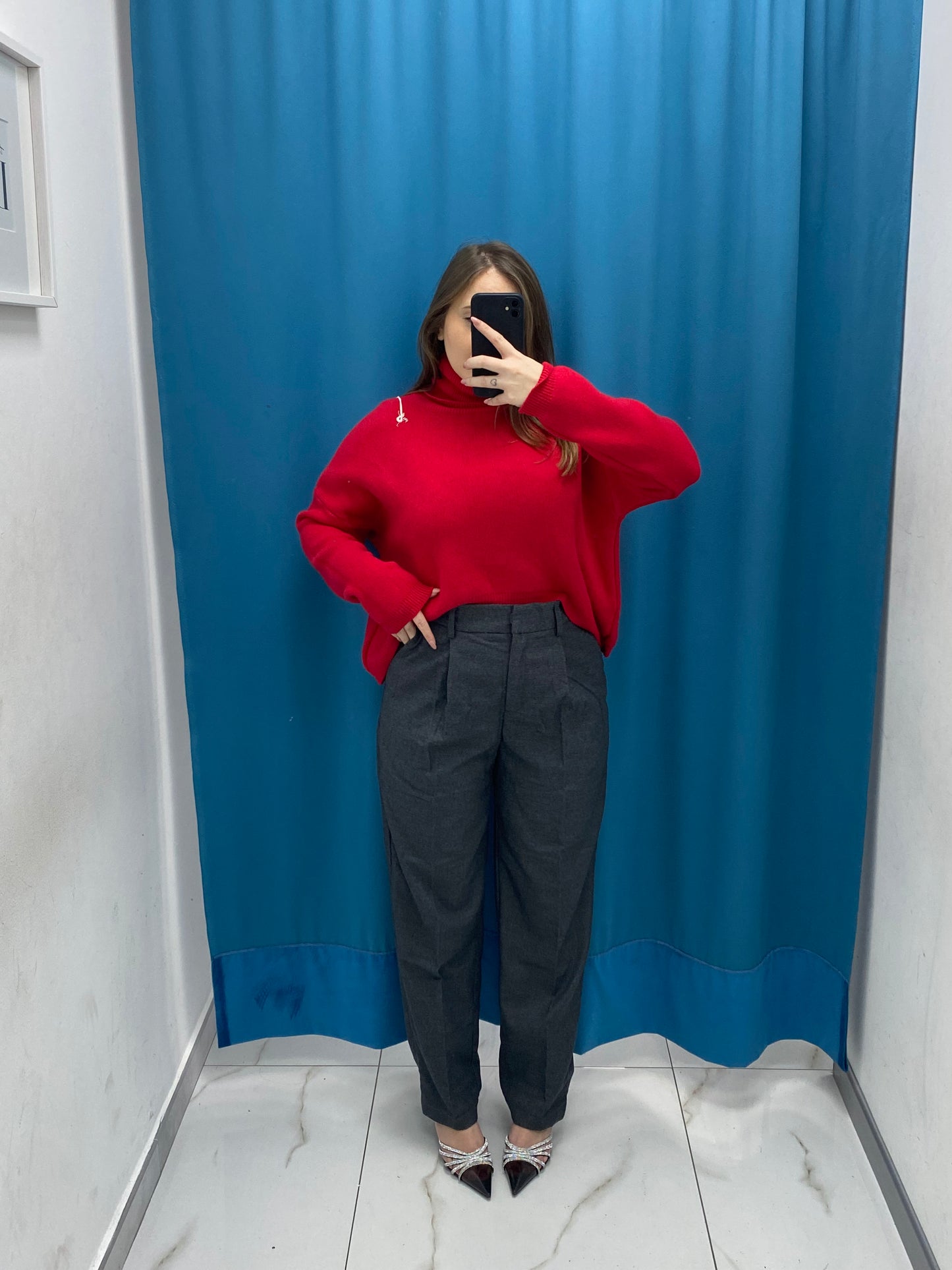 Pantalone slim fit grigio 1150