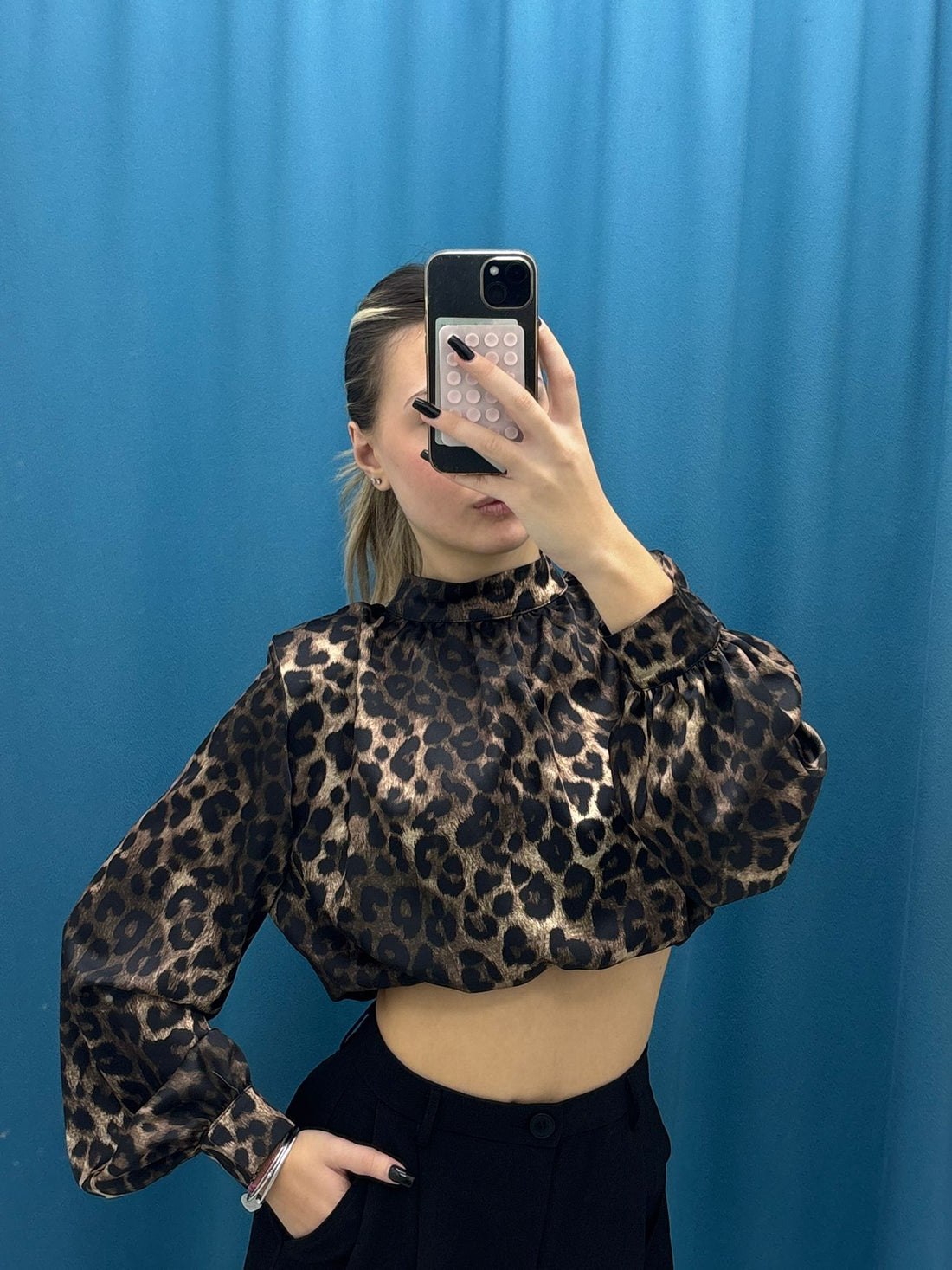 Camicia Crop Leopardata - 6754