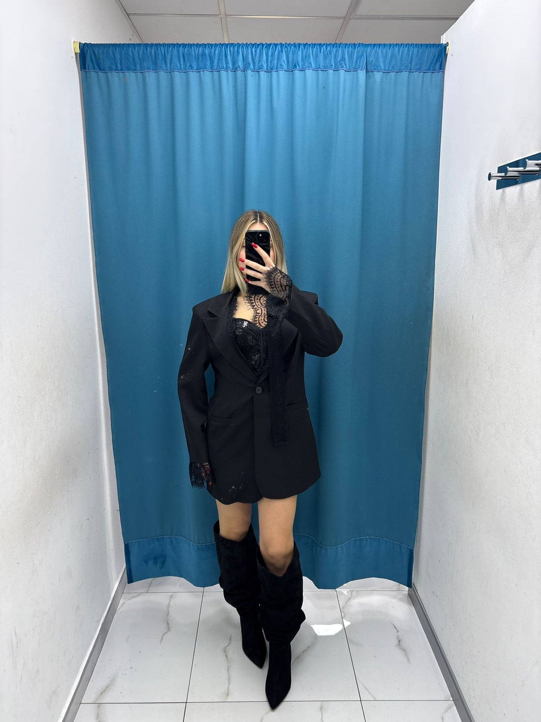 Blazer Nero Lace Elegance-25180