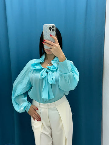 Camicia con colletto rouches 3612