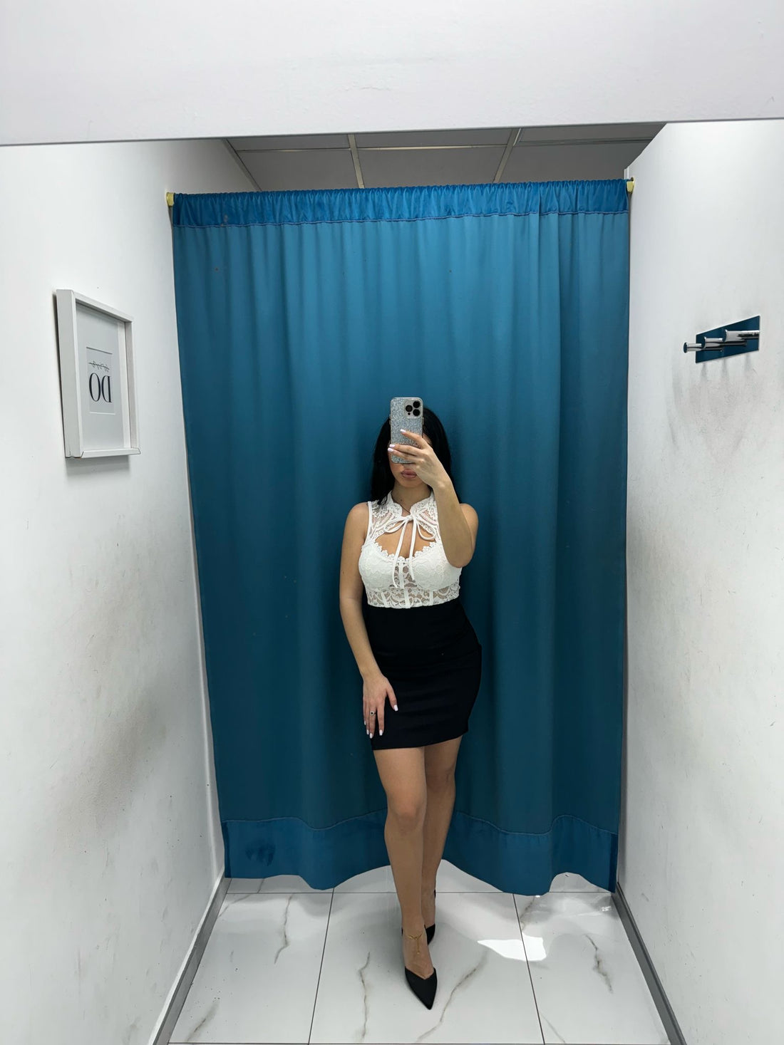 Vestito corto con pizzo 5930