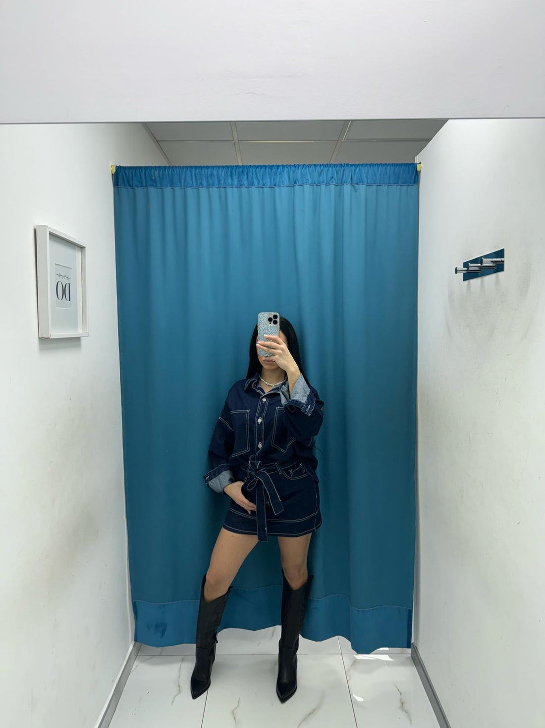 Coordinato camicia e gonna denim