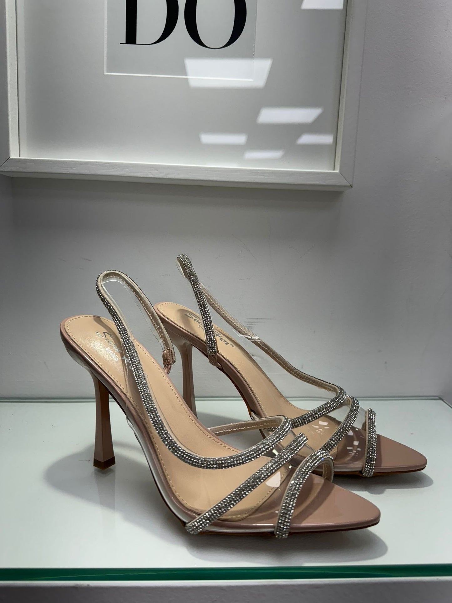 Sandali shine beige/nude