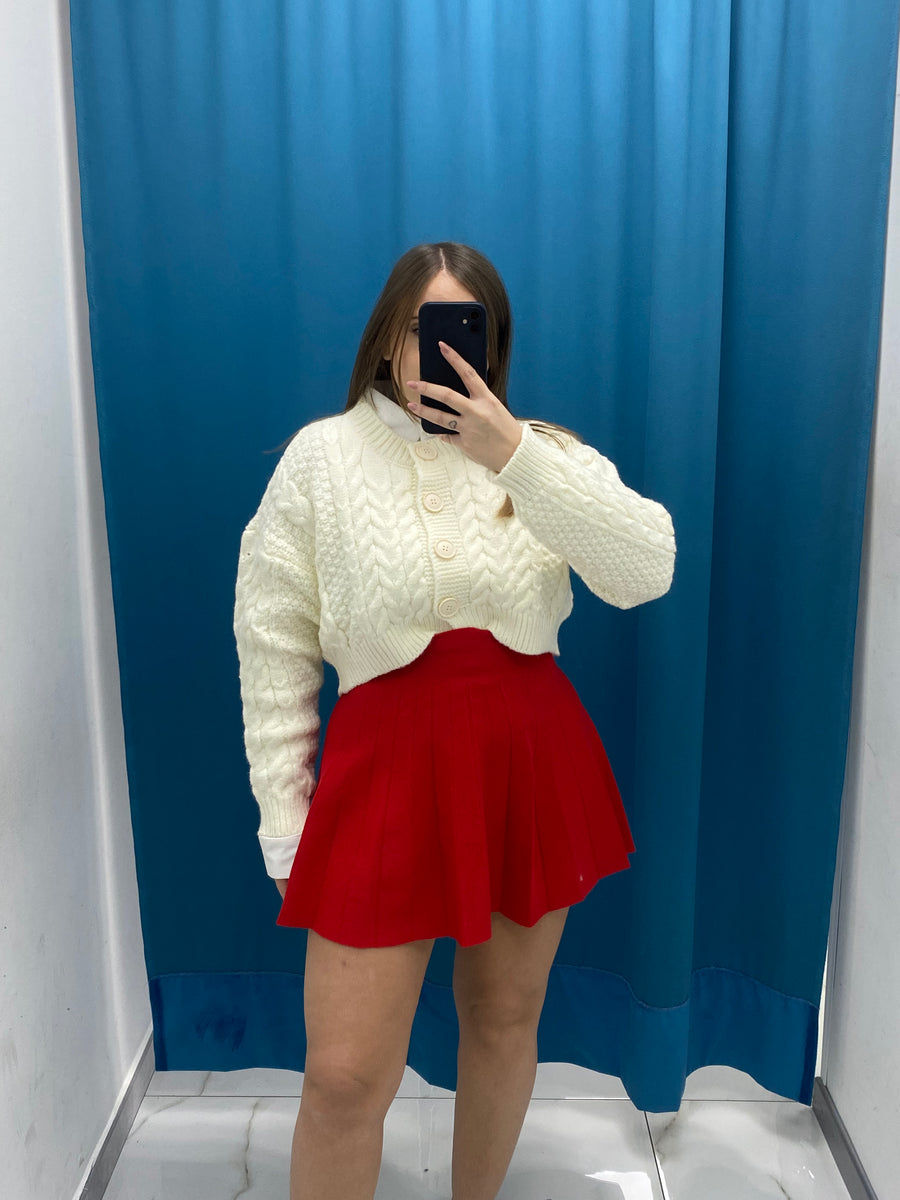 Gonna plissettata in lana 8040