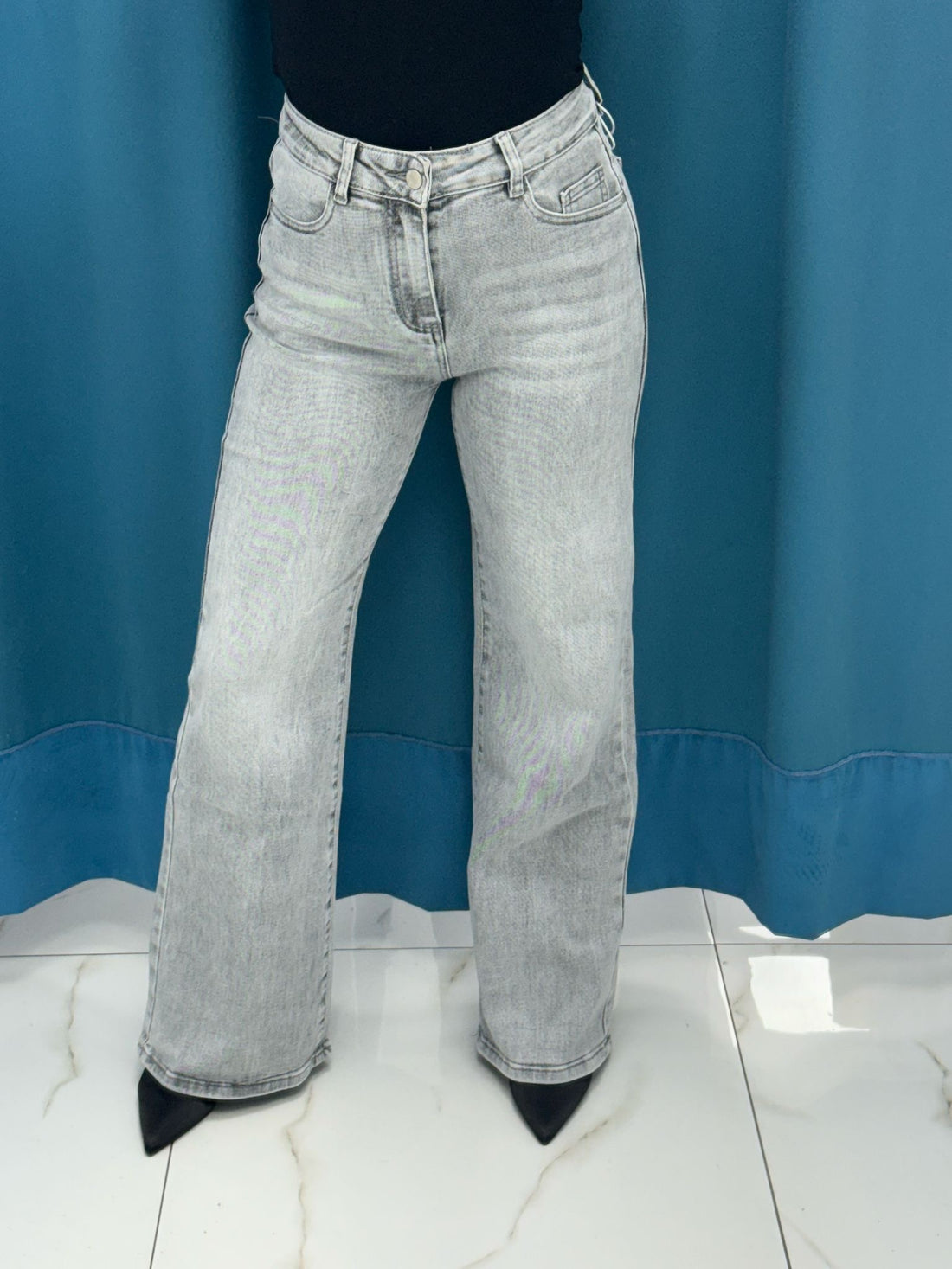 Jeans a palazzo grigio 22173