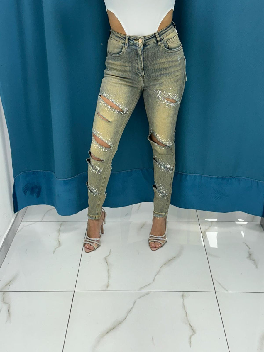 Jeans skinny strappi 3613