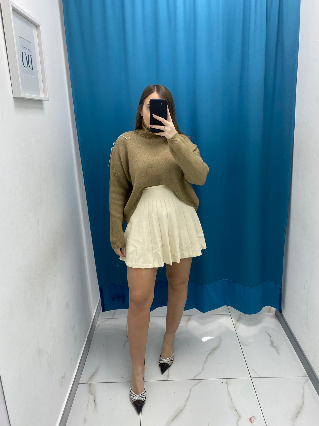Gonna plissettata in lana 8040