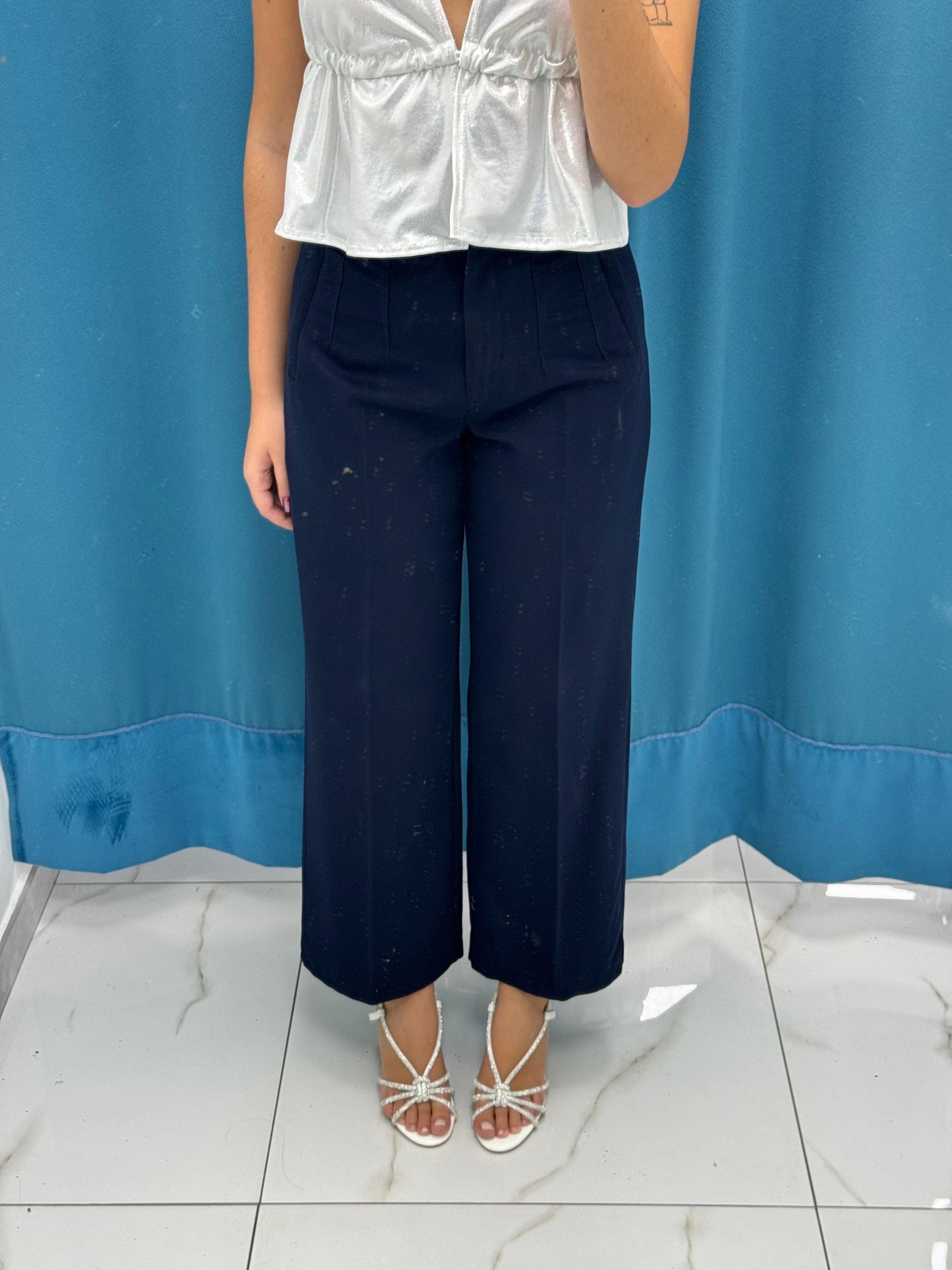 Pantalone a palazzo blu 9147