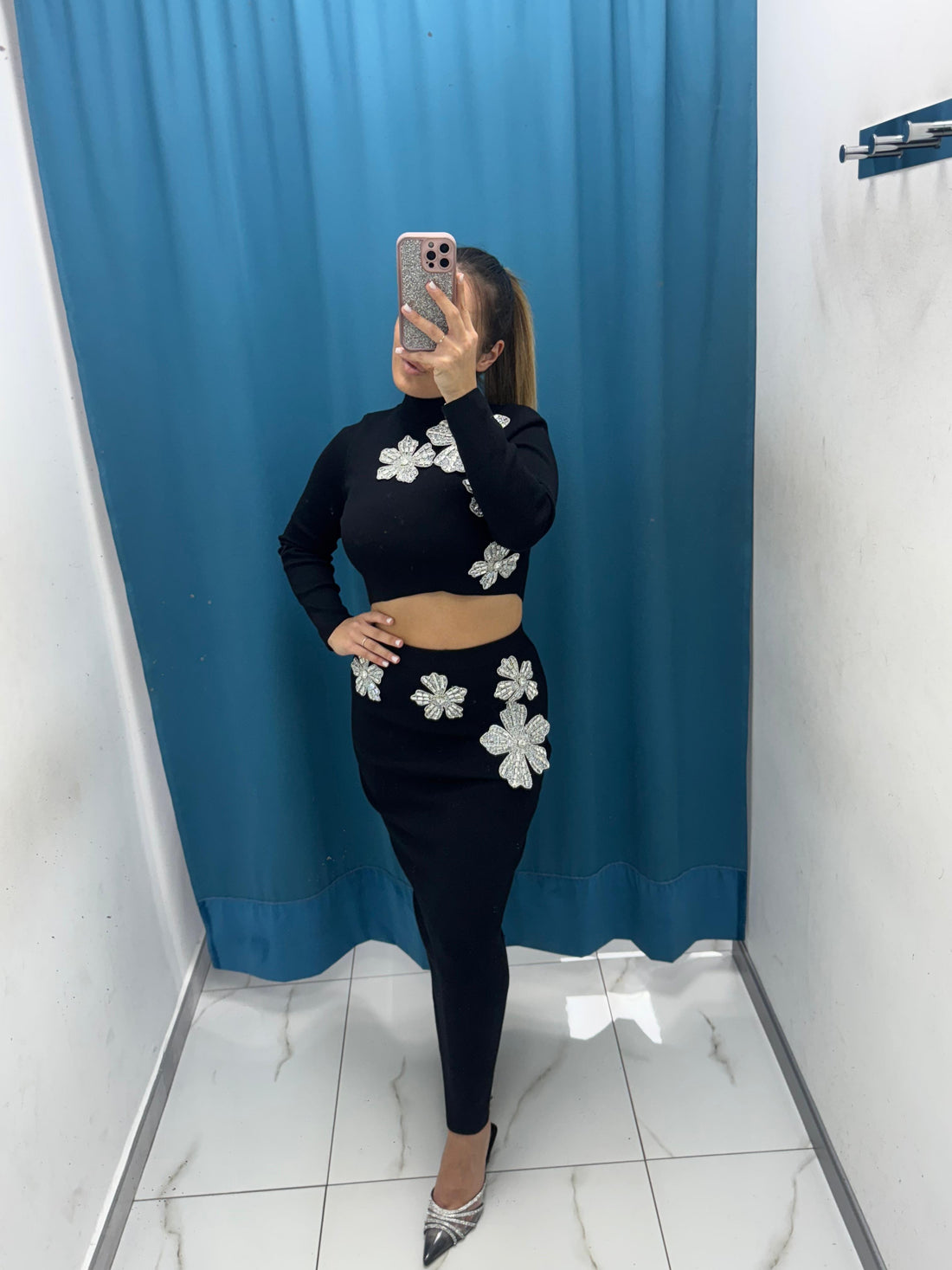 Twin Set Gonna e Maglia con Dettagli Sparkle-65090