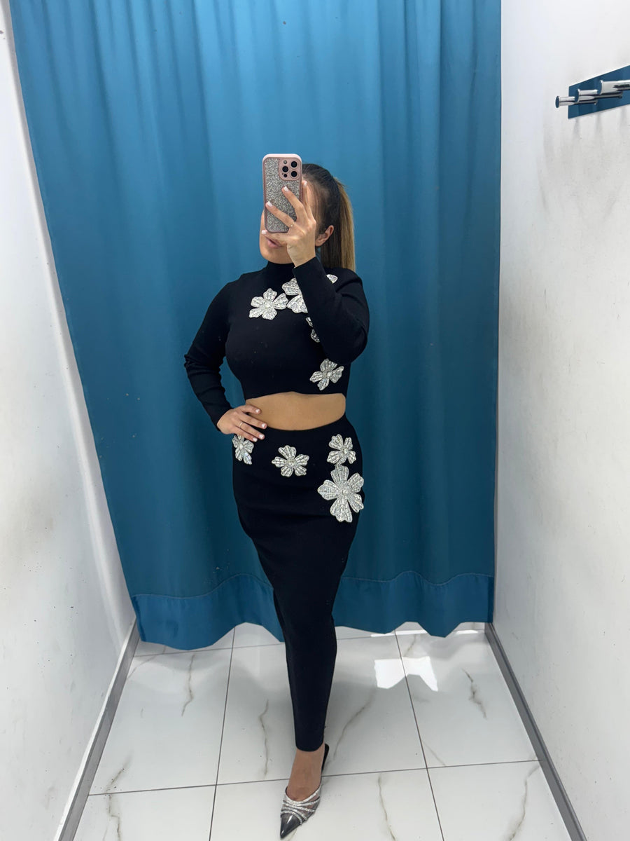 Twin Set Gonna e Maglia con Dettagli Sparkle-65090